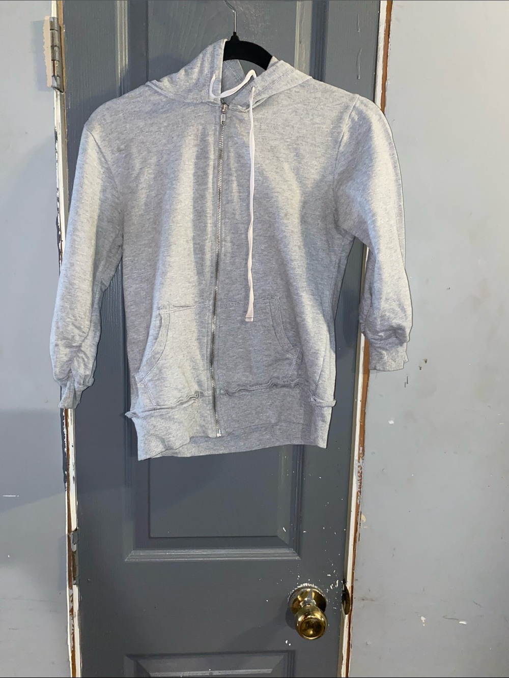 Light Gray Zip-Up Hoodie Sweatshirt